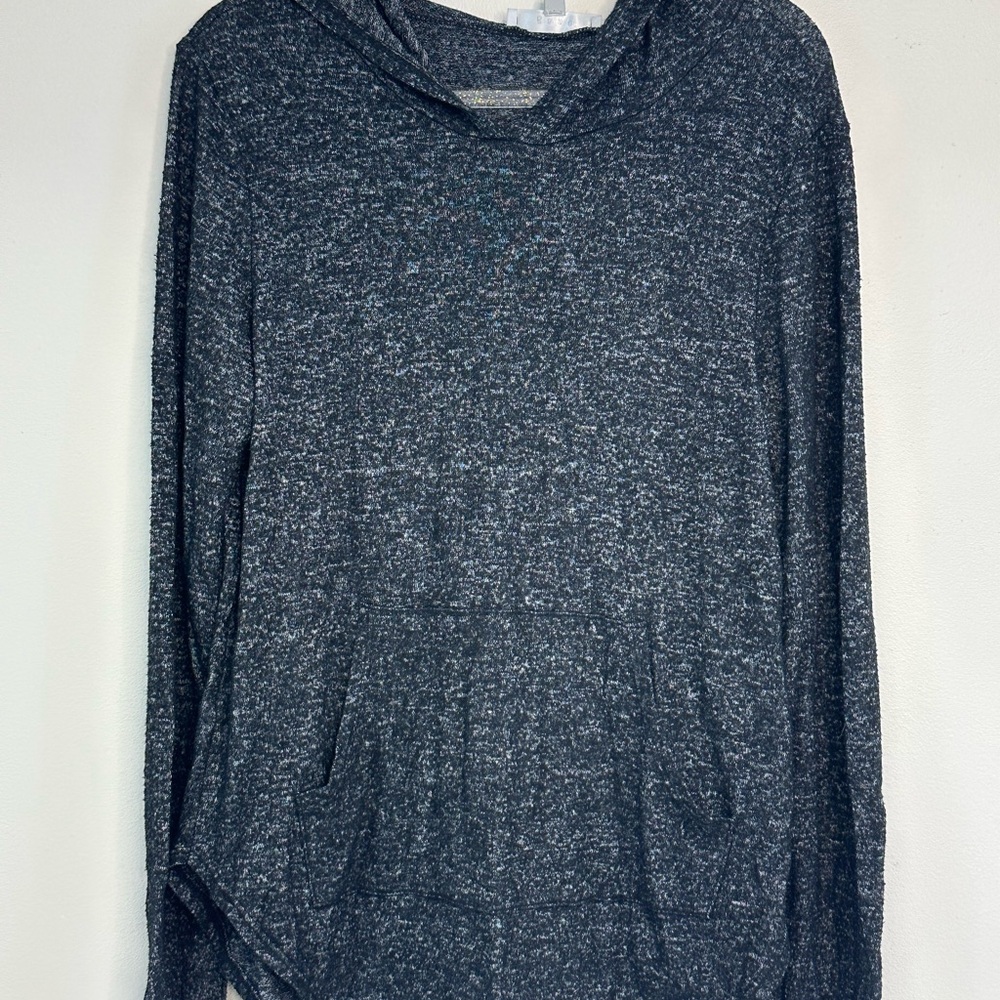 Gaze Charcoal Knit Sweater with hoodie and pocket size large